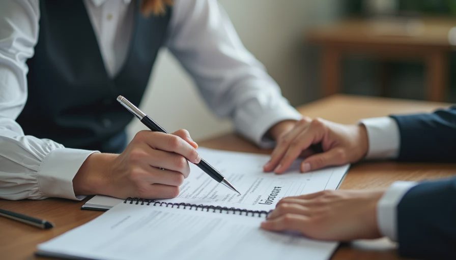 A documentary photo capturing a consultant politely asserting the scope of the agreement to a client in a professional office setting.