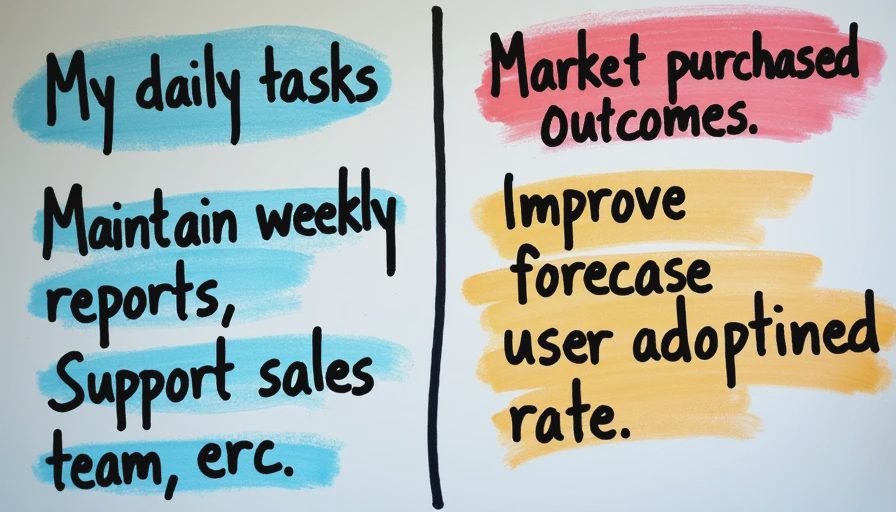 A close-up documentary photograph of a whiteboard contrasting a list of daily tasks with a list of valuable professional outcomes.